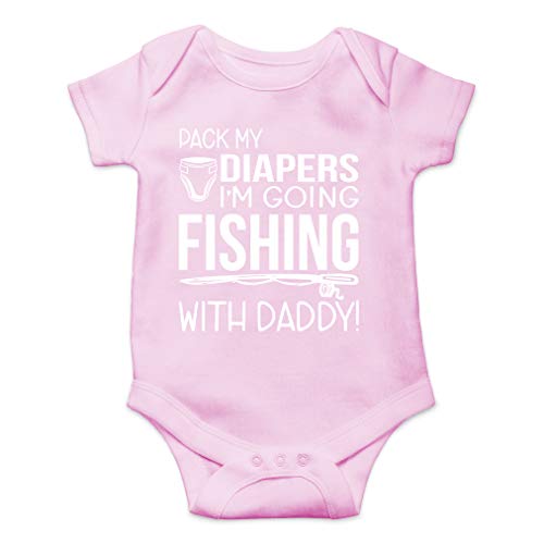 Image of AW Fashions Pack My Diapers, I'm Going Fishing With Daddy Baby Bodysuit Newborn Boy Outfits Cute Romper