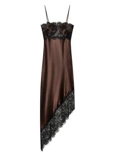 Brown Satin Slip Dress