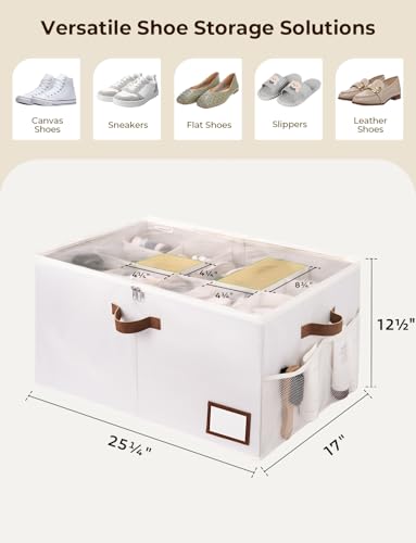 StorageWorks Shoe Organizer for Closet, Shoe Storage with Side Mesh Pocket - image 3