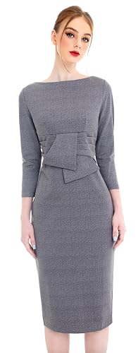 Marycrafts Women's Work Office Business Square Neck Sheath Midi Dress2