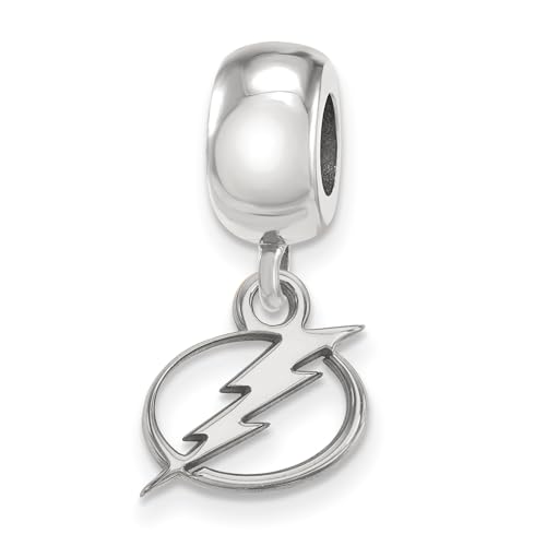 Tampa Bay Ligtning Bead Charm Extra Small (3/8 Inch) Dangle (Sterling Silver)