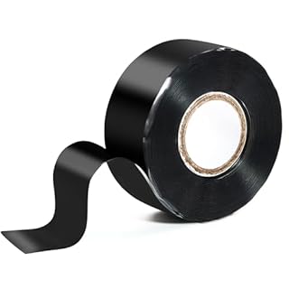 PackYard Self Fusing Silicone Tape 1 in x 16.4' Black Waterproof Rubber Leak Proof Sealing Silicone Rubber Self-amalgamating Tape for Emergency Hot and Cold Water Pipe Repairs and Tool Fixation