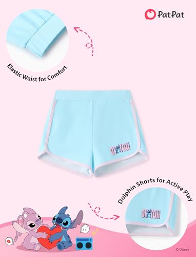 Image of Disney Stitch丨 Frozen丨 Minnie Mouse丨Princess丨Winnie Tank Top+Dolphin Shorts Girls Outfits Workout Athletic Set Summer