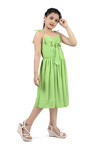 Image of Fashion Dream Girl's Calf Length Tie-Up Dresses (Pista 3-4 Year)