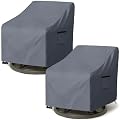 Dalema Outdoor Swivel Chair Cover 2 Pack,600D Heavy Duty 100% Waterproof Outdoor Chair Covers,Patio Furniture Covers for Swivel Patio Chairs,27.5" W x 32.5" D x 36" H,Grey