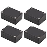 Junction Box, Zulkit Project Box IP65 Waterproof Outdoor Box ABS Plastic Electrical Boxes Electronic Enclosure Black 3.27 x 2.28 x 1.30(Pack of 4)