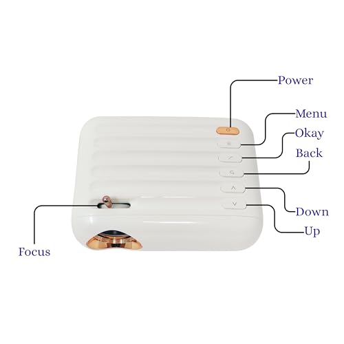 Image of TONZO Q2 Portable LED Projector | Native 720p with Full HD 1080P Support | 2000 Lumens (200 ANSI) | 100 inch Display | HDMI, USB, AV | Manual Focus | Home, Office & Classroom Use