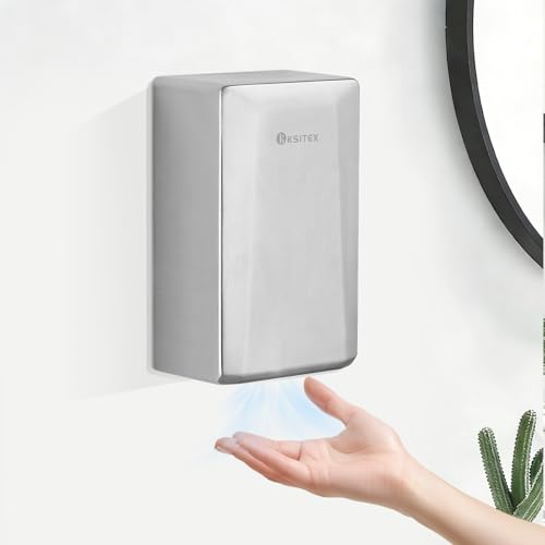 KSITEX Händetrockner, Hochgeschwindigkeits-Händetrockner für den gewerblichen Gebrauch, Edelstahl, automatischer elektrischer Trockner, Wandmontage für Toiletten und Badezimmer, Gebürstet