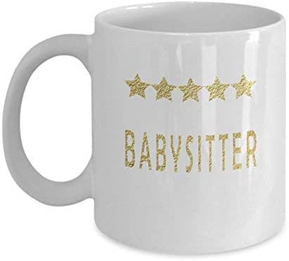 Giftme Five Star Babysitter Birthday Christmas Coffee Tea Mug Unique 11oz White Ceramic Mug.
