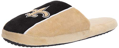 FOCO NFL Mens Big Logo Stripe SlipperBig Logo Stripe Slipper