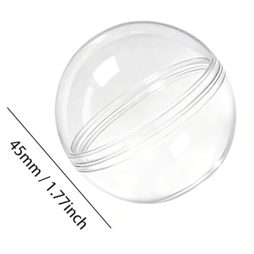 Image of 50 Pcs 1-3 /4 Inch / 45 mm Round Capsules Clear Empty Vending Machine Capsules Containers for Gumball Machines
