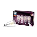 Philips LED Vintage Spiral ST19 Dimmable LED Light Bulbs - E26 Bulb - Flicker-Free Light Bulb with EyeComfort Technology - Soft White Lightbulb - 800 Lumen - 4 Pack