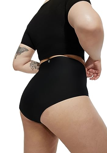 STRAWBERRY WEEKS LEAKPROOF2.0 High Waist Ultimate Absorbency Incontinence Underwear for Women | Holds 10 Tampons | Period Underwear Heavy Flow | Postpartum Leak Proof Panties (L/XL, Black)