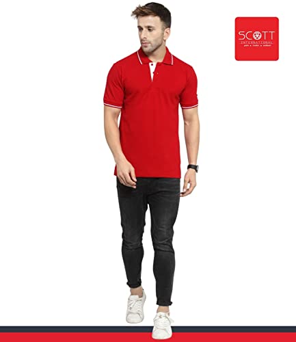 Image of Scott International Men's Regular Fit Half Sleeve Organic Cotton Polo T-Shirt