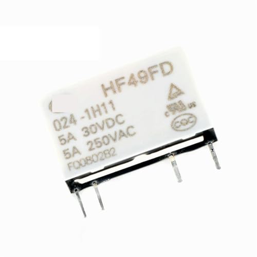 Relé HF49FD-024-1H11 de potencia interruptor de 4 pines 5A250V mini relés de circuito impreso PCB 5