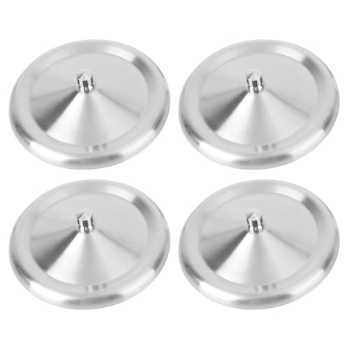 Lurrose 4 Tapas de Acero Inoxidable para Tazas, Multifuncionales, Superficie Lisa y Diseño Fino, para Mantener Bebidas Calientes y Proteger del Polvo