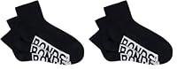 Bonds Men's Logo Quarter Crew Socks - 3 Pack, Black (3 Pack), 11+ / Large