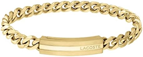 Lacoste Men's Gold Steel Chain Bracelet, 2040092, Gold, 190 mm