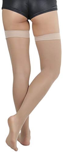 Image of ToBeInStyle Womens Classic and Chic Micro Mesh Net Thigh High Stockings