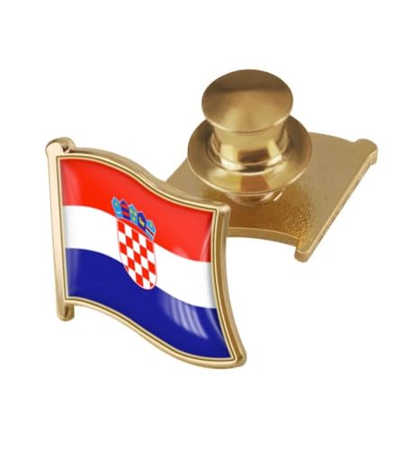 Image of vmcoatdu Country Flag Backs Locking Pin Keepers Locking Clasp Pin Badge International Travel Brooch Metal Alloy Souvenir Pin 0.75x0.7 Inch Small Pin