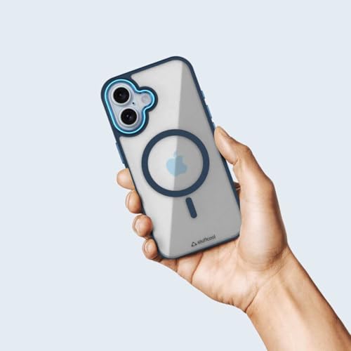 Image of Stuffcool Lead Duo Material Case for iPhone 16, Soft Edge Clear Gloss Finish Back, Magsafe Enabled with a Raised Metallic Frame for The Camera Lens