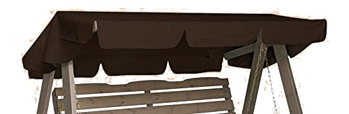 Replacement Canopy for Garden swing 2/3 seater different sizes and styles available (Brown, 240 x 110 Wooden frame)