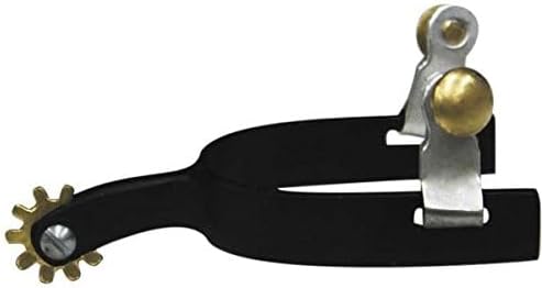 Showman Youth Size Roper Style Black Steel Spurs