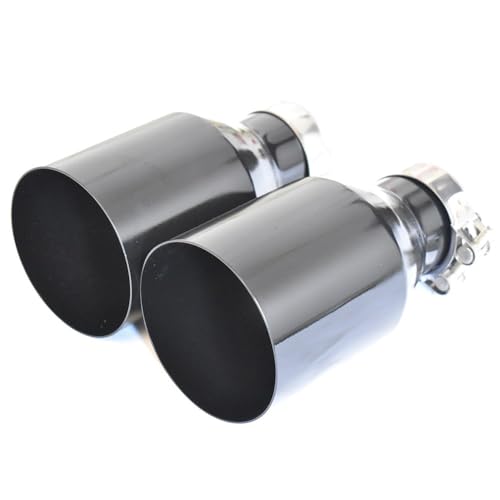 Tubo de escape silenciador de acero inoxidable negro brillante de 2,5 a 3,5 pulgadas