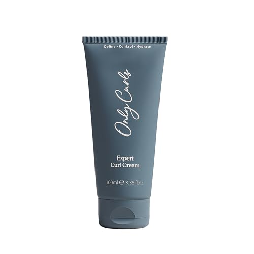 Only Curls Mens Expert Curl Creme 100ml Leave-In Styling Cream for Defined Frizz-Free Soft & Flexible Curls Hydrates Smooths & Nourishes Wavy Curly & Permed Hair Sea Salt & Wild Mint Scent