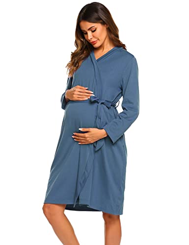 Image of Ekouaer Maternity Robe Labor Delivery Nursing Gown Hospital Breastfeeding Dress Bathrobes