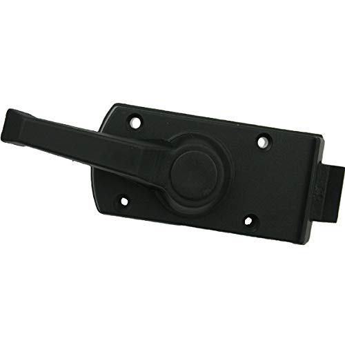 Serratura Porta Camper e Caravan – Sicurezza Porta per Camper, Roulotte e Barche – Serratura Esterna in Plastica Nera con Chiavi e Maniglia Interna – Resistente alle Intemperie e ai Raggi UV