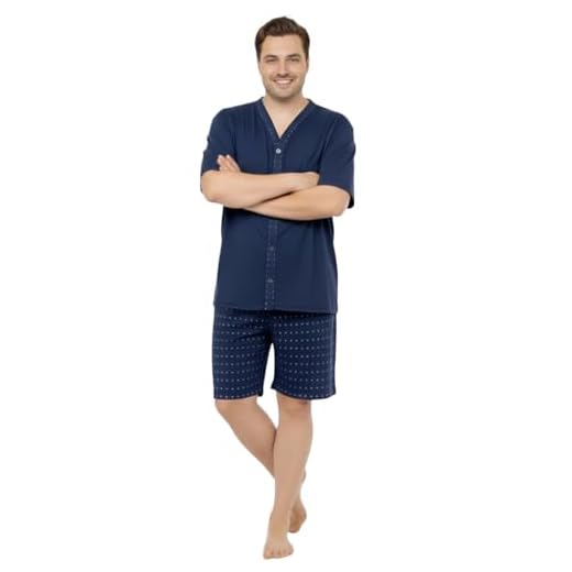 Pijama Plus Size Com Botões Homem Conjunto Roupa De Dormir (G2, Azul)