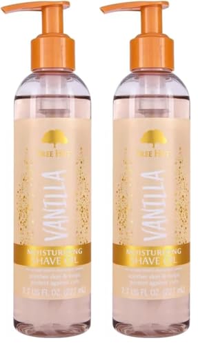 Image of Tree Hut Vanilla Moisturizing Shave Oil,Hydrating Gel-to-Oil Formula for a Close,Smooth Shave,Made with Shea Butter,For All Skin Types,7.7 fl oz,(Pack of 2)