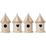 Nichoir vierge : il y a un anneau de fer sur la maison, facile à placer à l'extérieur, pratique et pratique, à décorer.