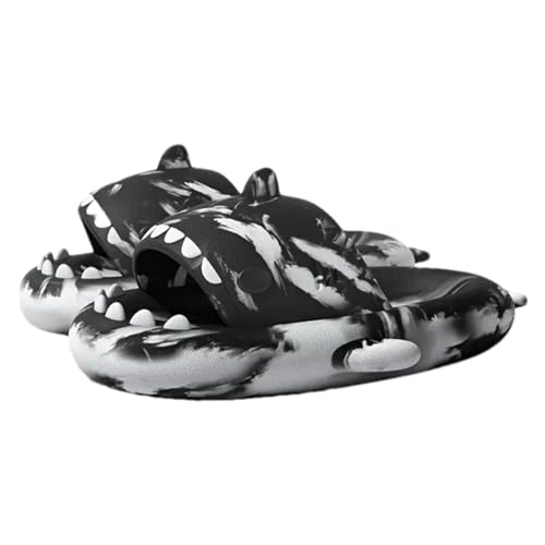 Image of allgala Shark Slides for Women Men and Big Kids Novelty Soft Slippers Open Toe Shark Sandals Cushioned Slides Beach Pool Shower Cruise Slippers with Comfy Cushioned Thick Sole