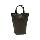 Piel Leather Doulbe Wine Tote, Chocolate, One Size