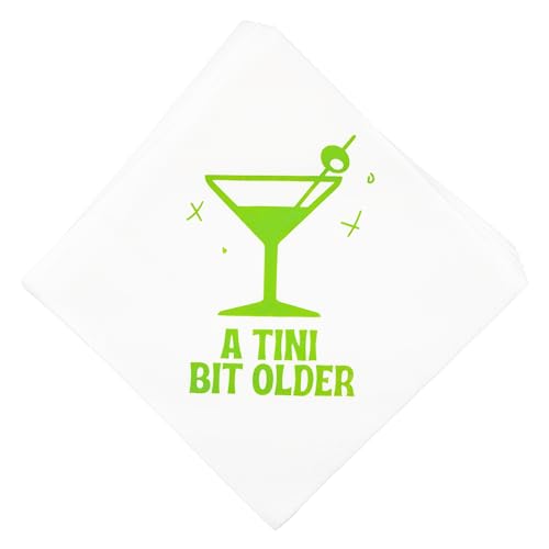 Aisosiks A Tini Bit Older Napkins for Martini Birthday Decorations, Martini Birthday Napkins, A Tini Bit Older Martini Party Decorations