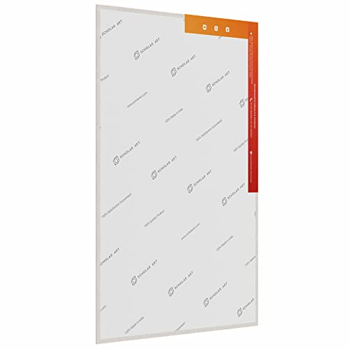 Image of Scholar Art Hobby Series 04 Oz (230 GSM) 100% Cotton Canvas Panel Board for Painting (White Blank Canvas Boards for Acrylic Paint, Oil Paint, Wet & Dry Media) | 10 inchx14 inch (25x35 cm), Pack of 12