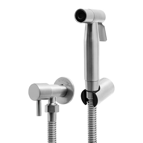 Ducha Higiênica 1/4 Volta Luxo Gatilho Aço Inoxidável 304 Diversas Cores - Brinovar (Prata)