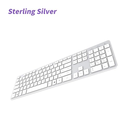 B.FRIENDIT Slim Wireless Keyboard for Mac and Windows, Ultra Quiet Low-Profile Flat Key Board with Full-Size Keys, 2.4GHz Wire Less for PC, Mac, Windows 11/10/8/7 Silver by B.FRIENDIT - Image 8