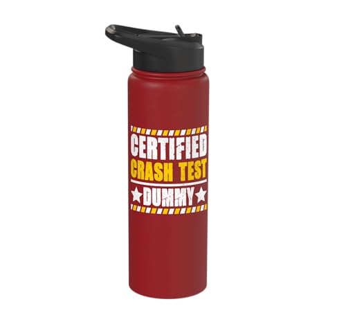 Certified Crash Test Dummy Humor Stainless Steel Insulated Water Bottle