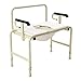 Dynarex Bari+Max Bariatric HD Drop Arm Commode - Heavy-Duty Steel Frame, 1000Lb Weight Capacity - Height-Adjustable Bedside Commode - 30