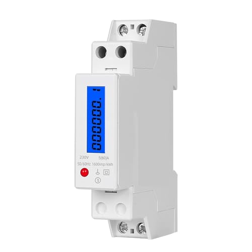 Wattmètre numérique monophasé 230V rail DIN pour mesure de consommation d'énergie domestique
