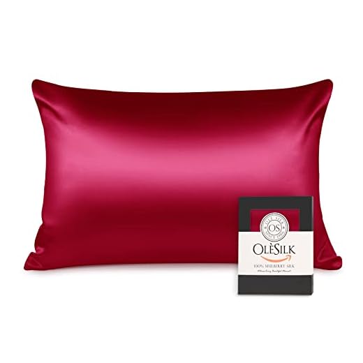 OLESILK Funda de Almohada 100% Seda de Doble Cara - Tacto Suave y Muy Buena transpirabilidad, Bueno para la Piel y el Cabello, 16Momme, Vino Tinto, 40x70cm