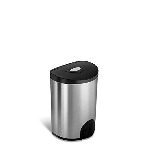 NINESTARS TTT-15-2 Automatic Tap Sensor Trash Can, 4 Gal 15L, Stainless Steel Base