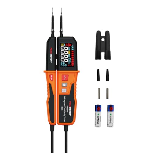 Testeur de tension, testeur de continuité, plage automatique 12V~1500V, IP65, peut mesurer la tension AC/DC, la séquence de phase, la continuité, le RCD,...