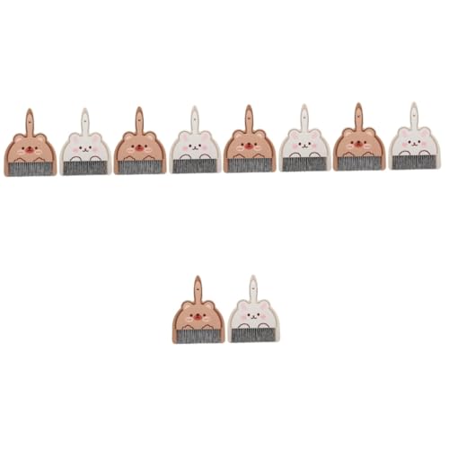 Cabilock 4sets Desktop Cleaning Broom Dustpan Set Cartoon Sweeper for Dining Table Crumb Sweeper Mini Broom and Dustpan