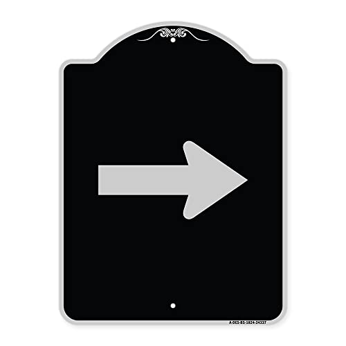 SignMission Designer Series Sign - Arrow (Green) | Black & Silver 18" x 24" Heavy-Gauge Aluminum Architectural Sign | Protect Your Business & Municipality | Made in The USA