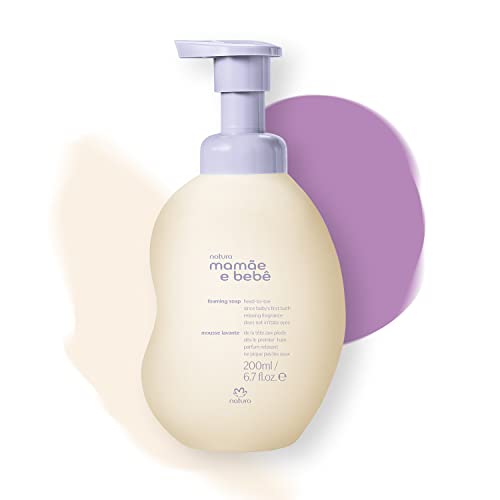 Image of natura - Mamãe e Bebê Baby Head to Toe Liquid Soap - Relaxing Scent - 100% Vegan - Lavender & Chamomile - 97% Natural Origin - All Skin Types - Cruelty Free - Baby Essentials - 6.7 fl oz (200ml)