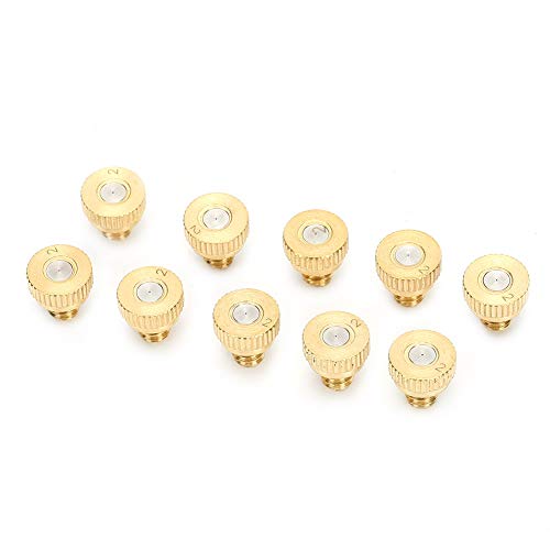 Akozon 10 pièces Buses de brumisation en Laiton, 0.2mm Eau du Robinet Basse Pression atomiseur buse Refroidissement Buses pulvérisation système tête extérieure à Basse Pression d'eau Robinet 0 2 mm